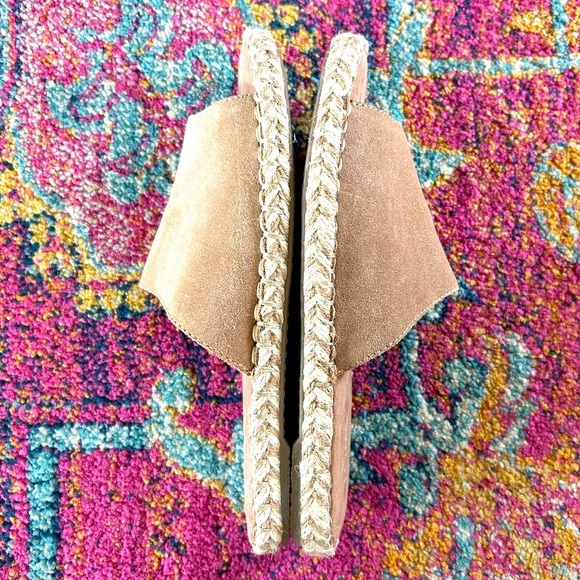 NWOT Toms | Women’s Tan Suede Clarita Open Toe Slip-On Espadrille Flats Mules, 7 - Picture 10 of 16